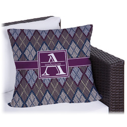 Knit Argyle Outdoor Pillow (Personalized)