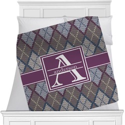 Knit Argyle Minky Blanket - Twin / Full - 80"x60" - Double Sided (Personalized)