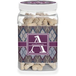 Knit Argyle Dog Treat Jar (Personalized)