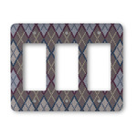 Knit Argyle Rocker Style Light Switch Cover - Three Switch