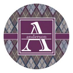 Knit Argyle Round Decal - Large (Personalized)