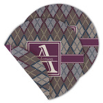 Knit Argyle Round Linen Placemat - Double Sided (Personalized)