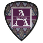 Knit Argyle Iron on Shield Patch A w/ Name and Initial