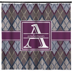 Knit Argyle Shower Curtain - 71" x 74" (Personalized)