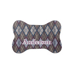 Knit Argyle Bone Shaped Dog Food Mat (Small) (Personalized)