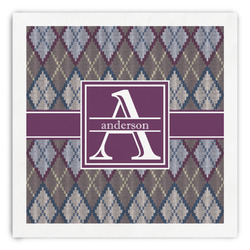 Knit Argyle Paper Dinner Napkins (Personalized)