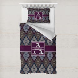 Knit Argyle Toddler Bedding Set - With Pillowcase (Personalized)