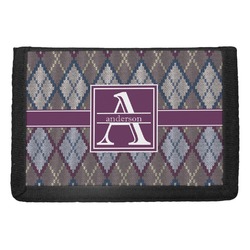 Knit Argyle Trifold Wallet (Personalized)