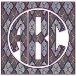 Knit Argyle Monogram Decal - Large (Personalized)