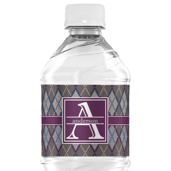 Custom Knit Argyle Water Bottle Labels - Custom Sized (Personalized)