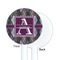 Knit Argyle White Plastic 5.5" Stir Stick - Single Sided - Round - Front & Back