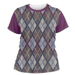 Knit Argyle Women's Crew T-Shirt - Small