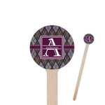 Knit Argyle 6" Round Wooden Stir Sticks - Double Sided (Personalized)