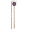 Knit Argyle Wooden 7.5" Stir Stick - Round - Dimensions