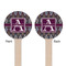 Knit Argyle Wooden 7.5" Stir Stick - Round - Double Sided - Front & Back