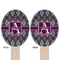 Knit Argyle Wooden Food Pick - Oval - Double Sided - Front & Back