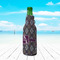 Knit Argyle Zipper Bottle Cooler - LIFESTYLE