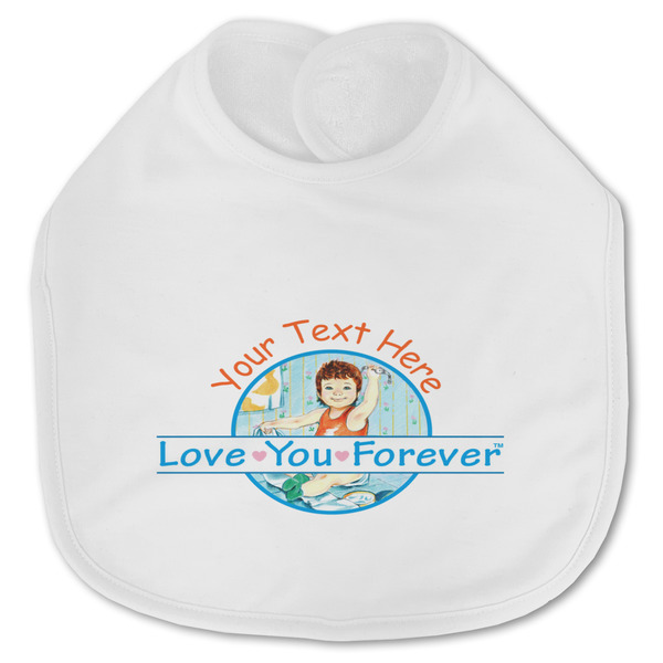 Custom Love You Forever Jersey Knit Baby Bib w/ Name or Text