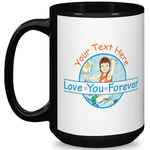 Love You Forever 15 Oz Coffee Mug - Black (Personalized)