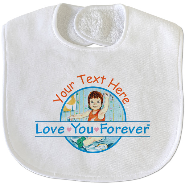 Custom Love You Forever Velour Baby Bib w/ Name or Text