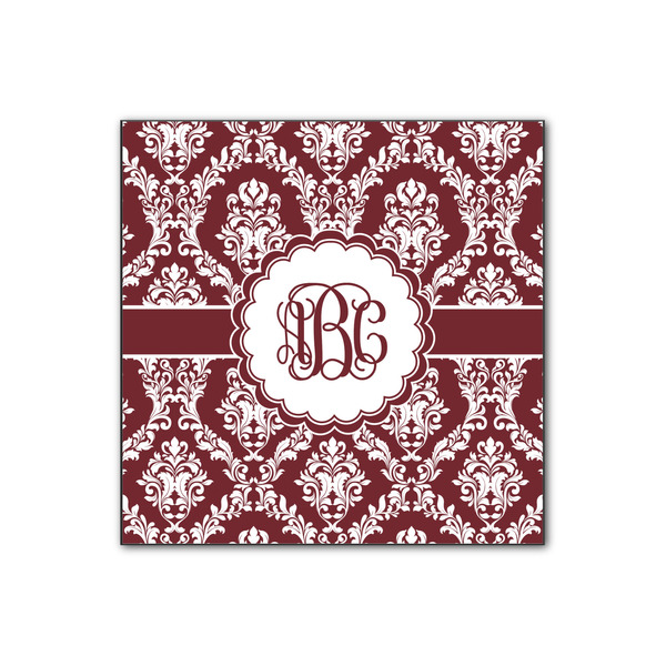 Custom Maroon & White Wood Print - 12x12 (Personalized)