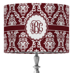 Maroon & White 16" Drum Lamp Shade - Fabric (Personalized)