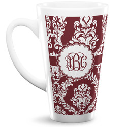 Maroon & White 16 Oz Latte Mug (Personalized)