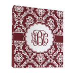 Maroon & White 3 Ring Binder - Full Wrap - 1" (Personalized)