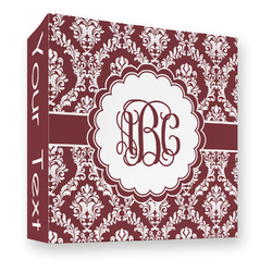 Maroon & White 3 Ring Binder - Full Wrap - 3" (Personalized)