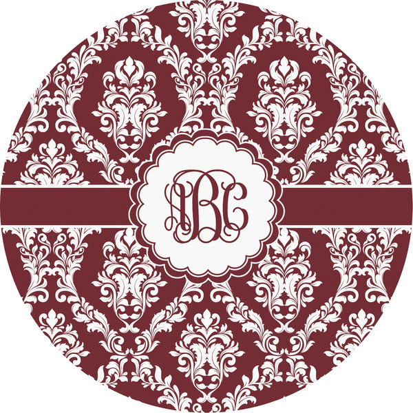 Custom Maroon & White Multipurpose Round Labels - 5" (Personalized)