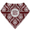 Maroon & White Bandana Folded Flat