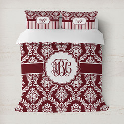 Maroon & White Duvet Cover (Personalized)