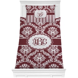 Maroon & White Comforter Set - Twin XL (Personalized)