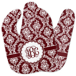 Maroon & White Baby Bib w/ Monogram