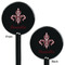 Maroon & White Black Plastic 5.5" Stir Stick - Double Sided - Round - Front & Back