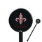 Maroon & White Black Plastic 5.5" Stir Stick - Round - Closeup