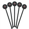 Maroon & White Black Plastic 5.5" Stir Stick - Round - Fan View