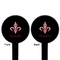 Maroon & White Black Plastic 6" Food Pick - Round - Double Sided - Front & Back