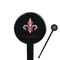 Maroon & White Black Plastic 7" Stir Stick - Round - Closeup