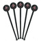 Maroon & White Black Plastic 7" Stir Stick - Round - Fan View