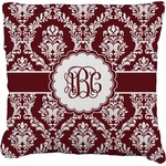 Maroon & White Faux-Linen Throw Pillow 18" (Personalized)