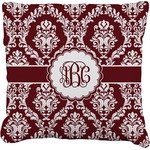 Maroon & White Faux-Linen Throw Pillow 20" (Personalized)