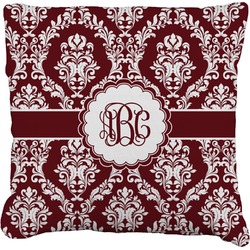Maroon & White Faux-Linen Throw Pillow 20" (Personalized)