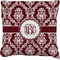 Maroon & White Burlap Pillow 22"