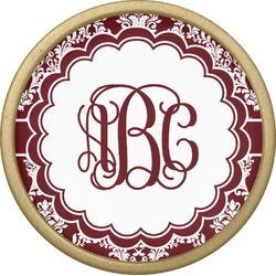 Maroon & White Cabinet Knob - Gold (Personalized)