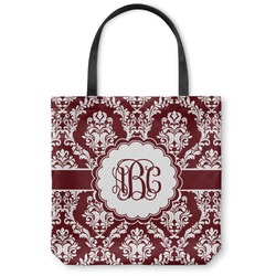 Maroon & White Canvas Tote Bag - Small - 13"x13" (Personalized)