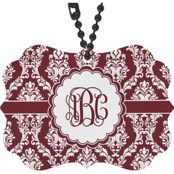 Maroon & White Rear View Mirror Charm (Personalized)