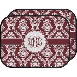 Maroon & White Car Floor Mats (Back Seat) (Personalized)