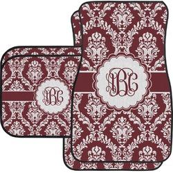 Maroon & White Car Floor Mats Set - 2 Front & 2 Back (Personalized)