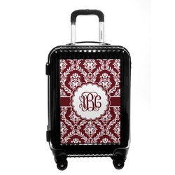 Maroon & White Carry On Hard Shell Suitcase (Personalized)